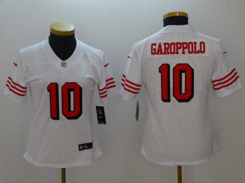 Women Nike 49ers 10 Jimmy Garoppolo White Color Rush Vapor Untouchable Limited Jersey,We sell and wholesale Women Nike 49ers 10 Jimmy Garoppolo White Color Rush Vapor Untouchable Limited Jersey on line form chian!